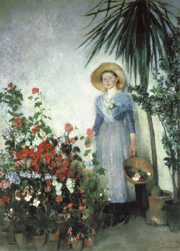 Olga Boznanska In the Hothouse oil painting image